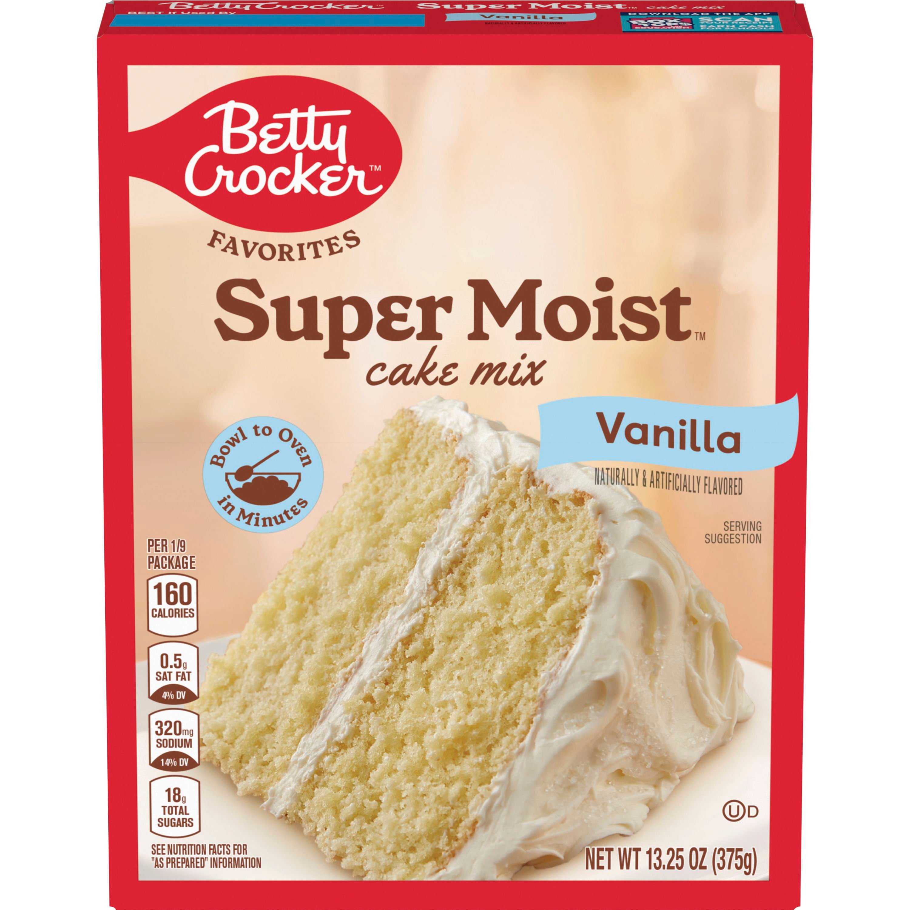 Betty Crocker Favorites Super Moist Vanilla Flavored Cake Mix, 13.25 oz - Front