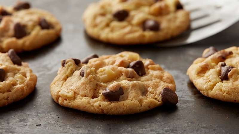 Chocolate Chip Cookies on a baking sheet